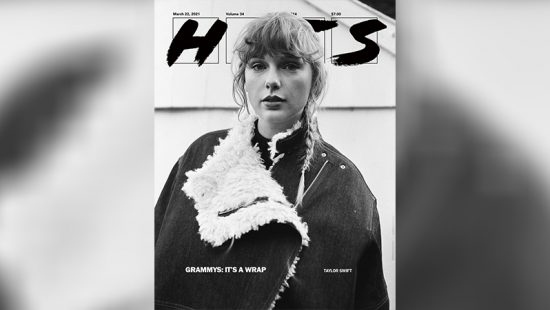 Taylor on the cover of Hits Magazine