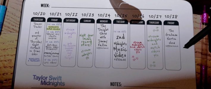 Taylor’s Promotion Schedule For ‘Midnights’